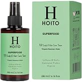 SuperFood Organic Rosemary Water Scalp Toner with Caffeine, Biotin &amp; Panthenol &ndash; Leave-in Scalp Care, 200 ml / 6.76 Fl Oz