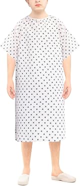 Linteum Textile Supply White Snowflake Twill Patient Hospital Gown One Size view 6