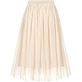BOOPH Girls Tulle Skirts A-line Mesh Skirt Long Tutu Skirts Dress for Toddler Girls