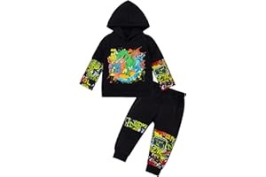 MIGU Toddler Boy Clothes Dinosaur Clothes For Boys Hoodie Sweatsuit + Dinosaur Pants 2PCS Boys Outfits Set
