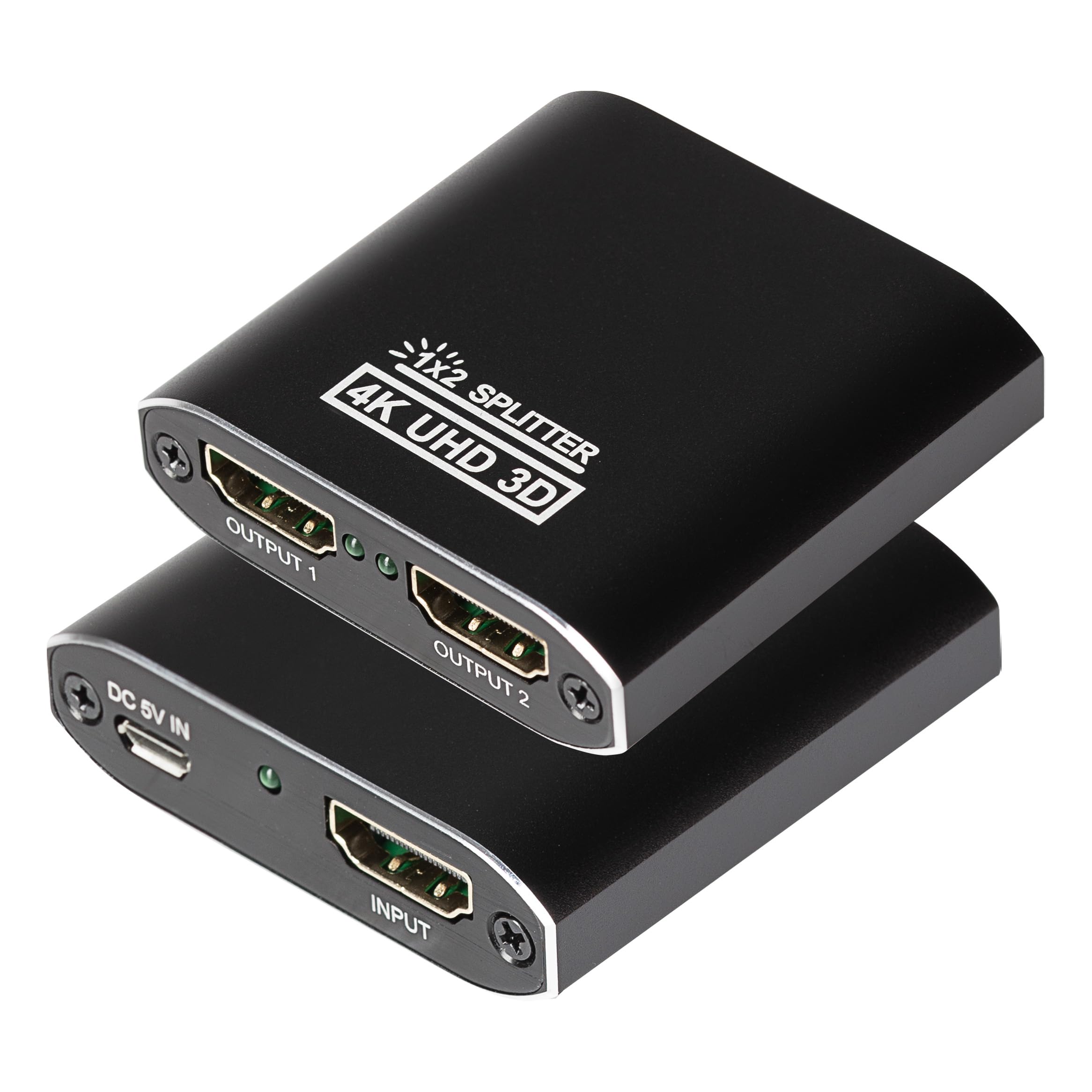 Maplin HDMI Splitter 1 Port In 2 Ports Out Ultra HD 4K/30fs Bandwidth 10.2Gps for Dual Monitors for Laptop, TV, Monitor, Projector, TV Box, PS5/4, Xbox, Roku etc