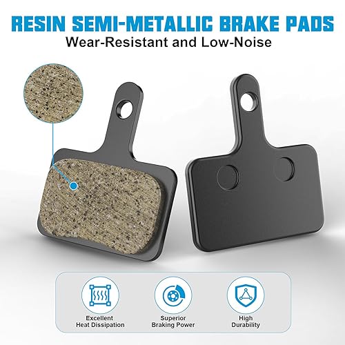 Bike Brake Pads, Pairs Resin Semi-Metallic Bicycle Brake Pads