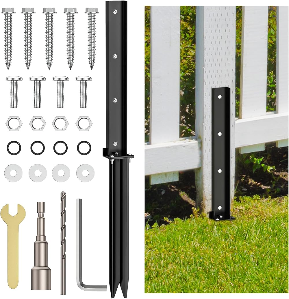 Fixmend Heavy Duty Fence Post Repair Kit Black