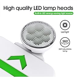 SASELUX Green Led Exit Sign Emergency Light Combo