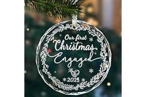 Engagement Gifts for Couples - Our First Christmas Engaged Ornament 2025 - Newly Engaged Gifts for Couple - 1st Christmas Eng