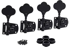 KAISH Black Cloverleaf Bass Tuners Bass Tuning Machines Bass Tuning Keys for Standard/Highway One Series Jazz J Bass/Precision P Bass