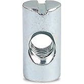100 Cross Dowels/Barrel Nuts - 1/4-20 Thread 12mm Size Zinc Plated For Furniture Building