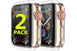 HANKN 2 Pack 38mm Screen Protector Case for Apple Watch Series 3 2 1 38mm, Soft TPU Full Coverage Protective Shockproof iWatch Bumper Cover (Clear+Clear, 38mm)