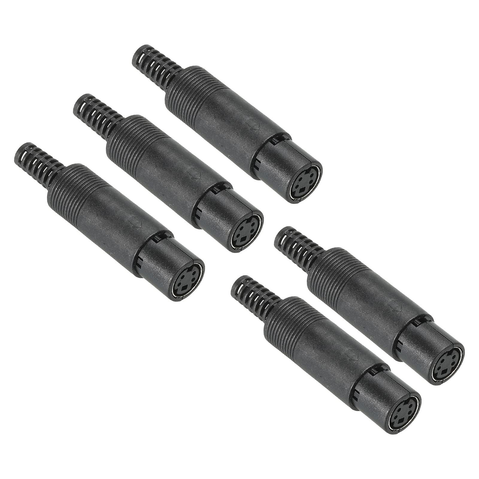 PATIKIL S-Video DIN Mini Female Socket 4 Pin Signal Transmission for TV, DVD Player Pack of 5