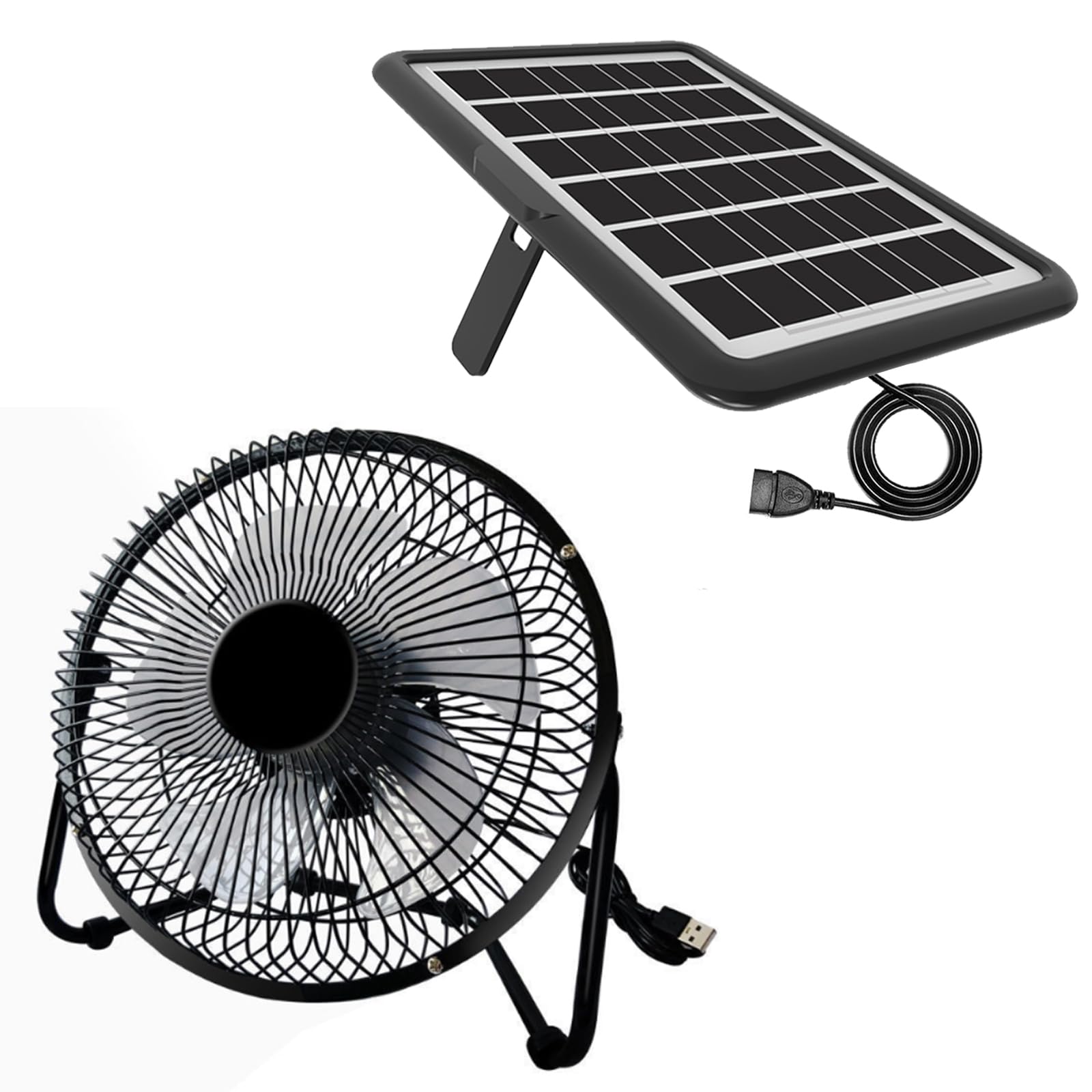 Photo 1 of 8 Inch Solar Powered Fan with Big Solar Panel 18W, Cloudy Days Working Solar Fan for Ventilation and Cooling in Greenhouse, Attic, Pet House, Chicken Coop, Garage, Camping, Install-Free