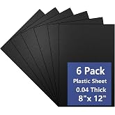6 Pack Black Plastic Sheet 8x12x0.04 in Flexible Plastic Sheets | Black High Tensile Plastic Panel for DIY Materials Handicrafts Home Decoration