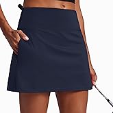 PINSPARK 16" Golf Skorts for Woman High Waisted Tennis Skirts with Pockets Shorts Pickleball Running Athletic Skort Summer