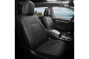 FEINEPRO Custom Seat Covers for Toyota Highlander 2014-2019 8 Seats Full Set Faux Leather Automotive Car Seat Cover Cushion, 3-Row Second Row 40/60 Split Bench - Black