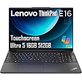 Lenovo ThinkPad E16 Gen 2 Business AI PC Laptop (16" FHD+ Touchscreen, Intel 12-Core Ultra 5 125U (> i7-1355U), 16GB DDR5, 512GB SSD), Fingerprint Reader, Backlit, Thunderbolt 4, Ethernet, Win 11 Pro