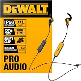 DEWALT Heavy Duty Neckband Bluetooth Earbuds, Wireless Bluetooth 5.2 | Headphones w/Microphone, Lightweight Comfort, IP56 Waterproof, Deep Bass Strong Beat, 20H Playtime, Jobsite Behind-Neck
