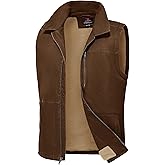 Rdruko Men's Winter Fleece Vest Outerwear Warm Sherpa Lined Cotton Full Zip Casual Work Vest