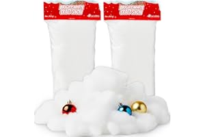 EUCATUS BEST PRODUCTS AND GIFTS Eucatus 2 Pack Fake Snow Fluff Sheet – 30 sqft Fluffy Cotton-Like Christmas Snow for Mantle, Tabletop, Winter Village, Tree Base & Nativity Display Decoration