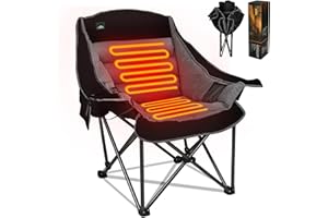 Northroad XL Heated Camping Chair, Oversized Heated Chairs,Portable Folding Heated Lawn Chair W/3 Control Levels for Outdoor Hiking, Picnics, Heavy-Duty 400-lbs Capacity, (Battery NOT Included)
