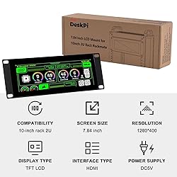 GeeekPi 7.84 inch 1280x400 LCD Touch Screen 2U Rack