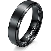 Jstyle Mens Titanium Wedding Band, Comfort Fit Mens Wedding Rings 6mm 8mm | Silver/Gold/Black Rings for Men, Non Tarnish Wedding Bands Ring, Titanium Promise Engagement Ring for Couples, Size 6-14