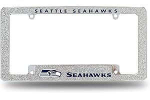 Rico Industries NFL 12" x 6" Chrome All Over Automotive Bling License Plate Frame Design for Car/Truck/SUV