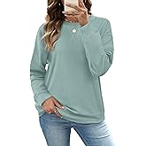 RUMIA Women's Crew Neck Sweatshirt Loose Pullover Long Sleeve Shirts Soft Tops for Women Fall Clothes 2025