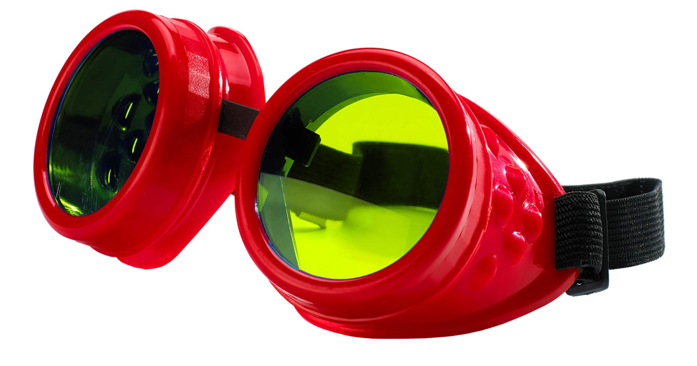 4sold Round Rave Novelty Cosplay Steampunk Goggles UK Ultra Premium Quality Steampunk Goggles Cyber Glasses Glasses Victorian Punk Style Welding Cosplay in a Gothic Style Goth Rustic Rivet Vintage