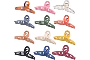 Sisiaipu 4.3 Inch Large Hair Claw Clips 12 Pcs Matte Big Hair Clips for Women and Girls Nonslip Claw Clips for Thick Hair Banana Jaw Clips Hair Accessories