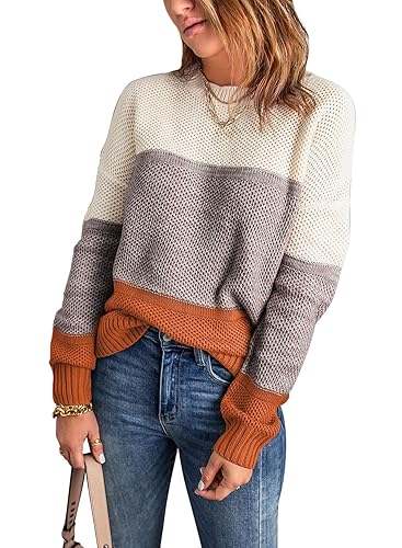 Dokotoo Womens Sweaters Fall 2024 Winter Crewneck Long Bat Sleeve
