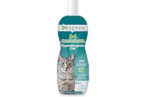 Espree Hypoallergenic Cat Shampoo & Conditioner, Tearless Formula with Aloe Vera, Sulfate-Free, Paraben-Free, Harsh Chemical and Dye-Free, Safe for Sensitive Skin, 12oz