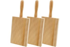 3Pcs Wooden Gnocchi Boards with Ridged Texture Reusable Cavatelli Pasta Boards Multipurpose Gnocchi RollingBoards with Comfor