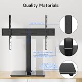 BONTEC Universal Table Top TV Stand 32-65 in VESA 600x400 Tempered Glass Base view 5
