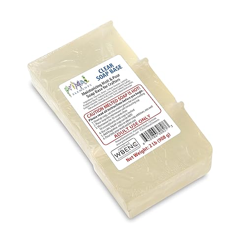 Primal Elements Clear Soap Base - Moisturizing Melt and Pour Glycerin Soap Base for Crafting and Soap Making, Easy to Cut, Unscented - 2 Pound