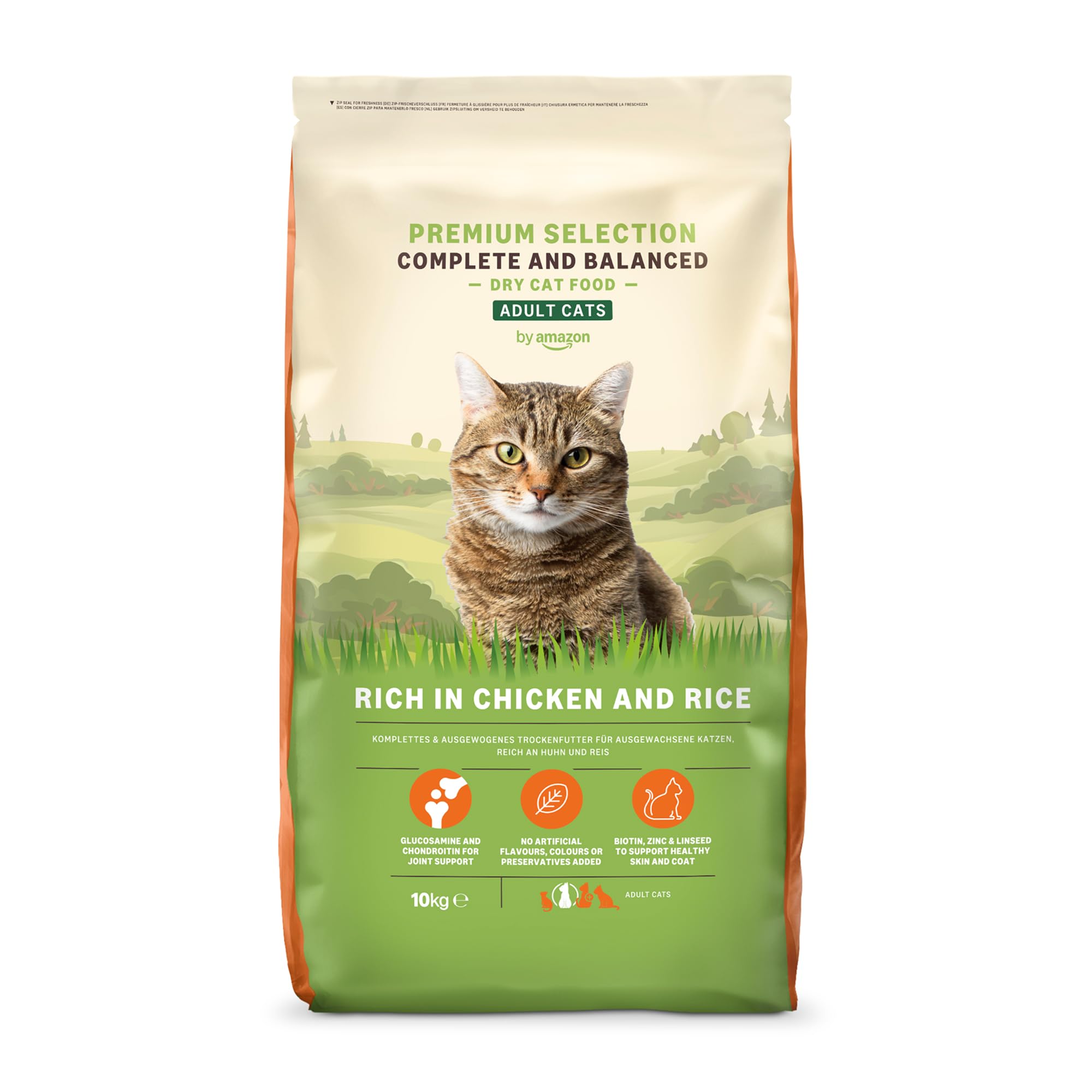 by Amazon Complete Dry Cat Food Rich in Chicken & Rice for Adult Cats, 1 Pack of 10 kg (Previously a Lifelong brand, same product)