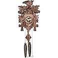 River City Clocks One Day Hand-Carved Cuckoo Clock with Five Maple Leaves & One Bird - 9 Inches Tall - Model # 11-09