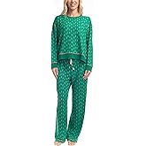 Ocean Pacific Women's 2 Piece Pajama Set, Soft Long Sleeve Fleece and Open Leg Pants - All the Classics, Pijamas de Mujer