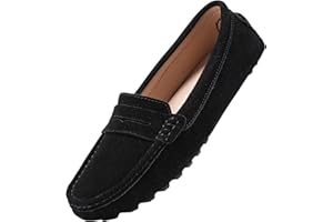 BEAUSEEN Women's Genuine Leather Penny Loafers Classic Driving Moccasins Casual Slip On Comfort Women Loafer Shoes