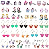 Colorful Charms: 33-Pair Hypoallergenic Earrings for Sensitive Ears with Stainless Steel Post -Assorted Cute Stud Earring Set