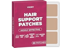 VIORY Hair Support Patches (Pack of 60) - 100% Natural Hair Patch for Women and Men - with Zinc & Glutamine - Enhanced Formula
