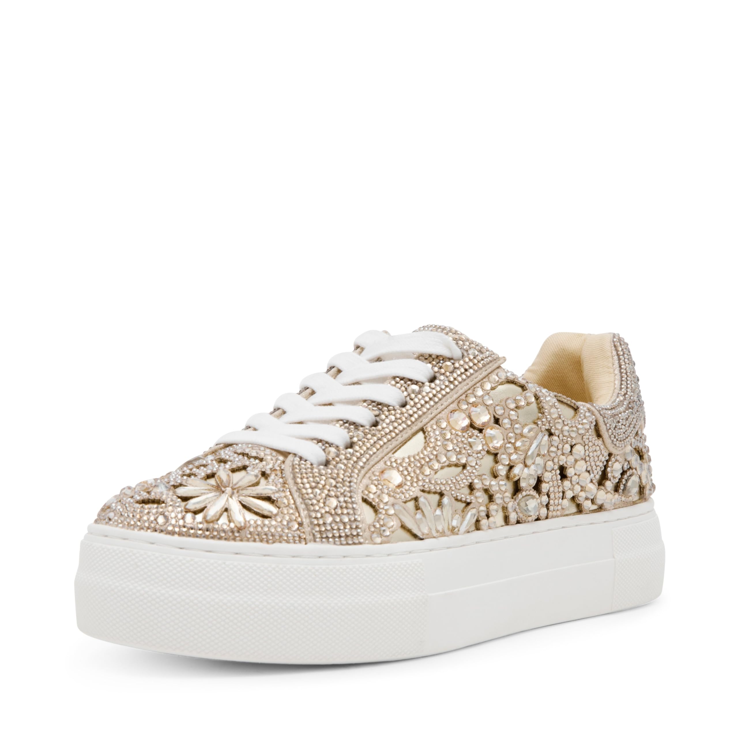 Betsey Johnson Women’s Reily Sneaker, Light Gold, 7.5