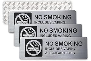 MINTON No Smoking Signs, 4 Pack No Vaping Sign - 9 X 3 Inch - Rust Free Aluminum UV Printed, Waterproof and Easy To Install, No Smoking Sign for Business, Office, Restaurant Wall Decor