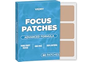 VIORY Focus Patches (Pack of 60) - 100% Natural Patch for Women and Men - With Zinc & Biotin - Energy, Focus & Body Support -