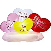 yofit 6 FT Long Valentine's Day Inflatable Hearts, LED Lights Hearts Cloud Happy Valentine Blow up Decorations, Valentine Romantic Holiday Decor for Indoor Outdoor Anniversary Wedding Party