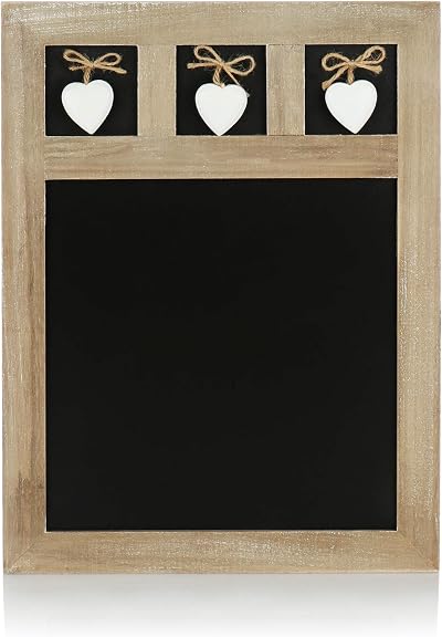 com-four Memo Board Chalk Board 40x30cm Decorative Grey Kitchen Accessory