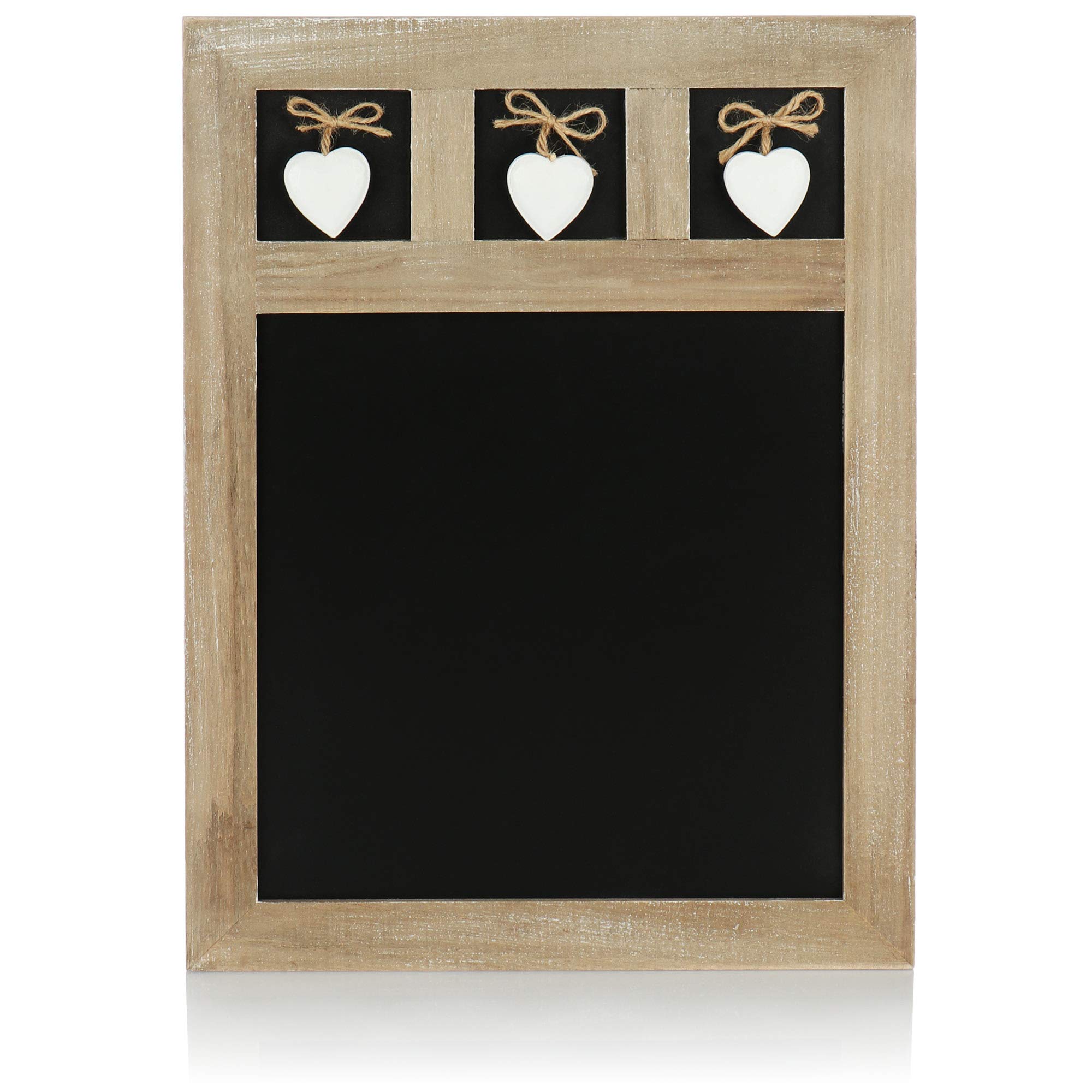 COM-FOUR® Memo Board - Chalk Board for Hanging - Decorative Board for Writing on - Grey Kitchen Accessories for Notes - Chalk Blackboard, 40 x 30 cm (01 piece - 40 x 30 cm)
