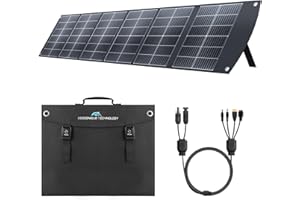 ECOSONIQUE TECHNOLOGY Ecosonique 200W Portable Solar Panel for Power Stations, Foldable & Lightweight with Kickstand, USB-C PD3.0 & USB-A QC3.0, MC4 & Multi-Output for Solar Generators, RVs, Camping, and Outdoor Use