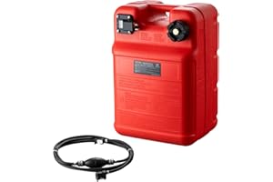 VEVOR Marine Fuel Tank, Portable Fuel Gas Tank for Outboard Engine Boats, Plastic Outboard Marine Boat Fuel Tank with Hose, E