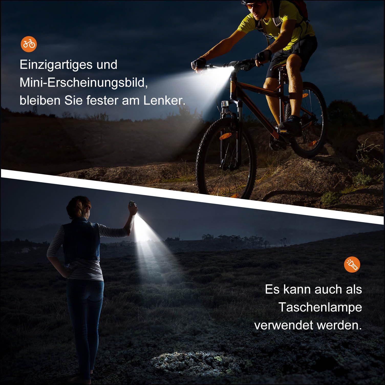 Antimi Fahrradleuchten-Set, StVZO-zugelassen Beleuchtungsset Led IPX5 Frontlicht + Rücklicht Fahrradlicht Set USB Typ C 3