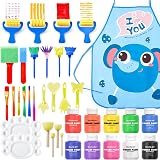 Shuttle Art 37 Pack Washable Kids Paint Set with Brushes & Accessories view 1