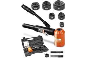 AMZCNC Hydraulic Knockout Hole Punch Driver Kit 1/2 to 2 inch Electrical Conduit Hole Cutter Set KO Tool Kit Metal Sheet Punc